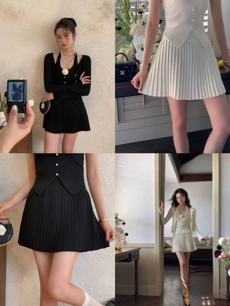 Zuri Pleated Knitted Skirt