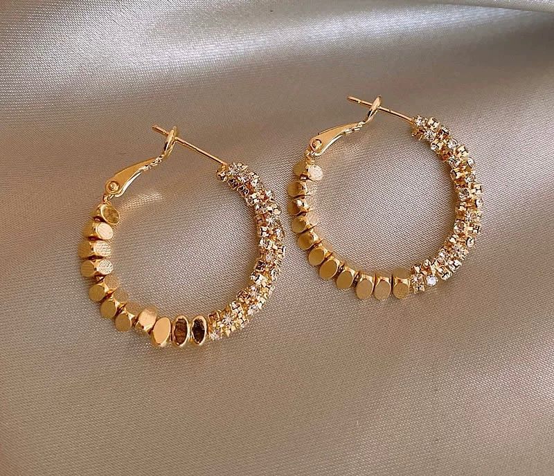 GOLD AND SILVER LARGE HOOP ERRINGS